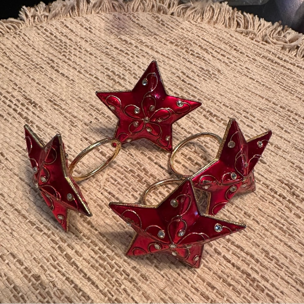 Red Star Napkin Rings